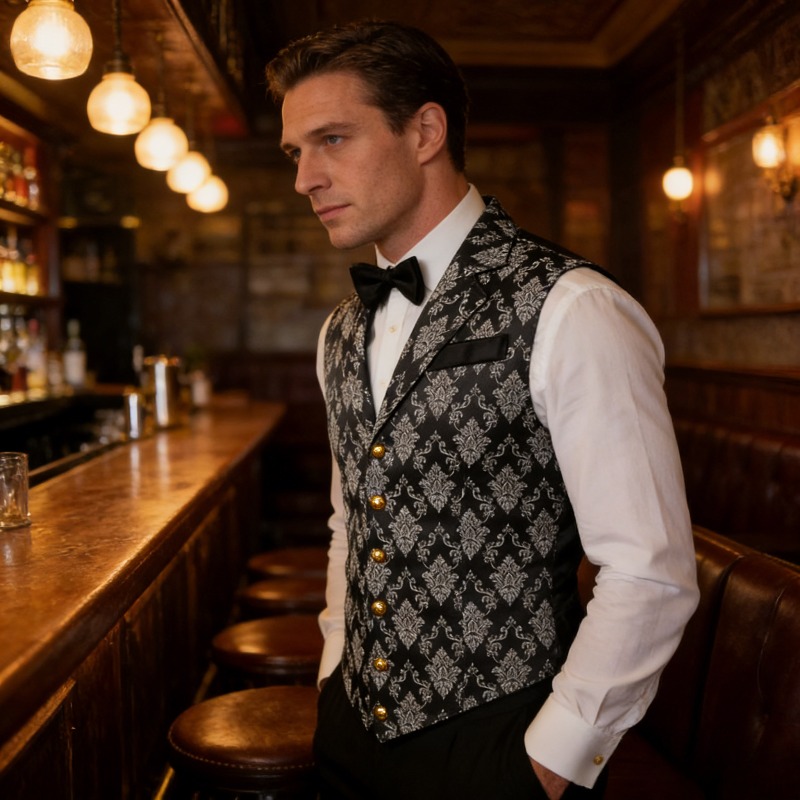Slim Fit Vest British Retro St - огляд і ціна Men'S Formal Wear Waistcoat
