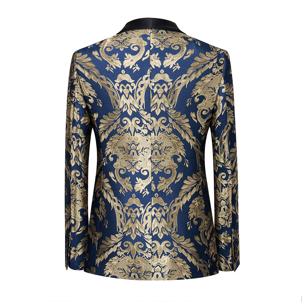 Luxurious Red & Gold Brocade T - огляд і ціна Asian Men Formal Wear