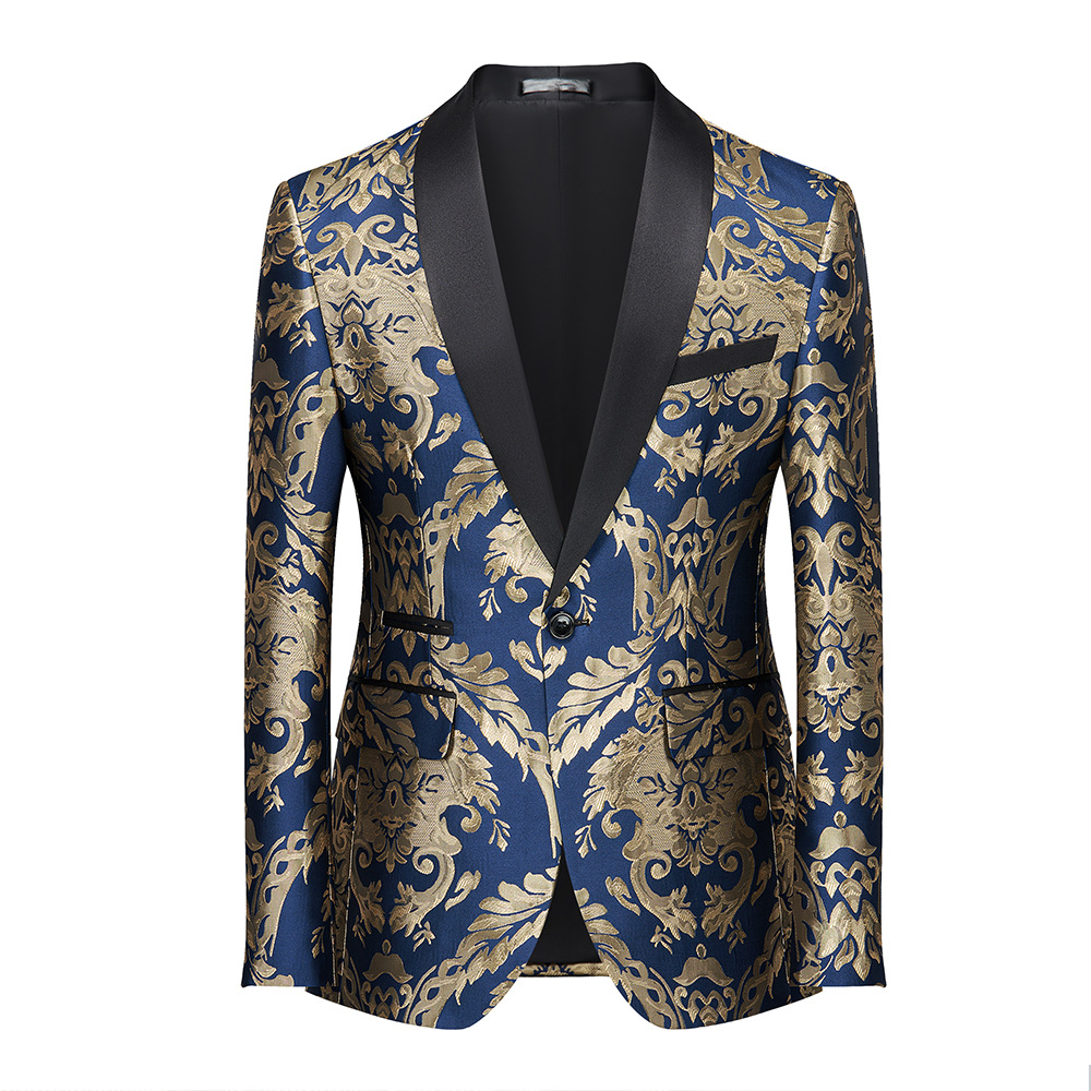 Luxurious Red & Gold Brocade T - огляд і ціна Asian Men Formal Wear