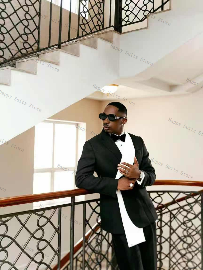 Black White Men Suit Set 2 Pcs - огляд і ціна Men Formal Wear Black And White