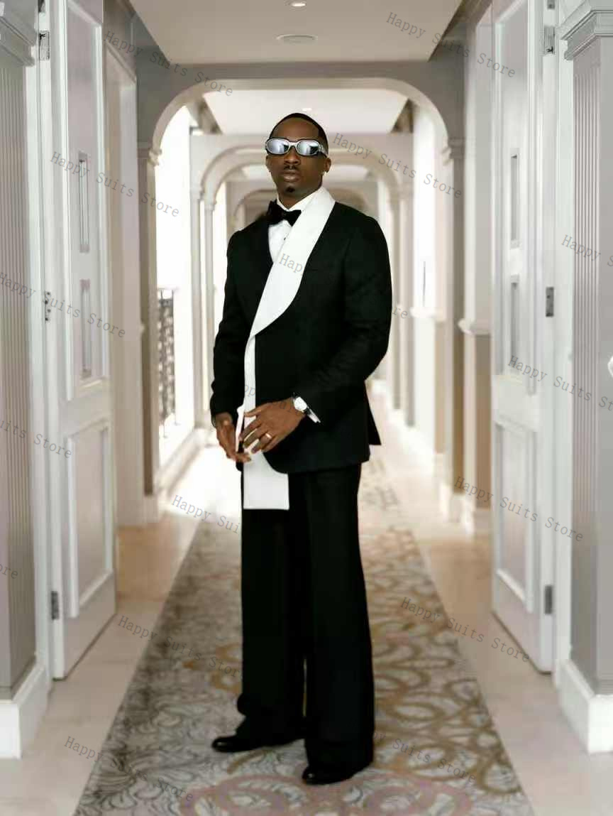 Black White Men Suit Set 2 Pcs - огляд і ціна Men Formal Wear Black And White