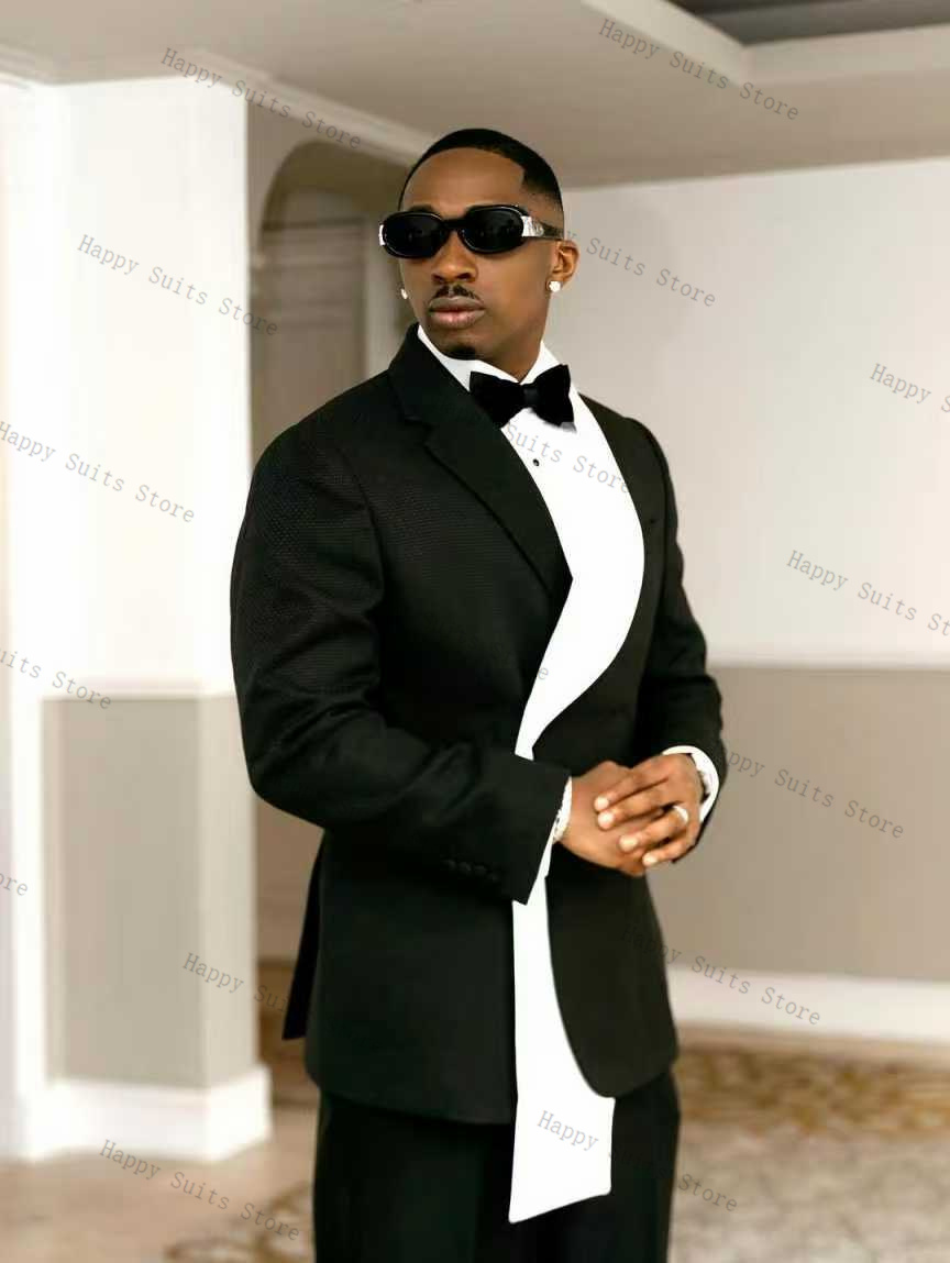 Black White Men Suit Set 2 Pcs - огляд і ціна Men Formal Wear Black And White