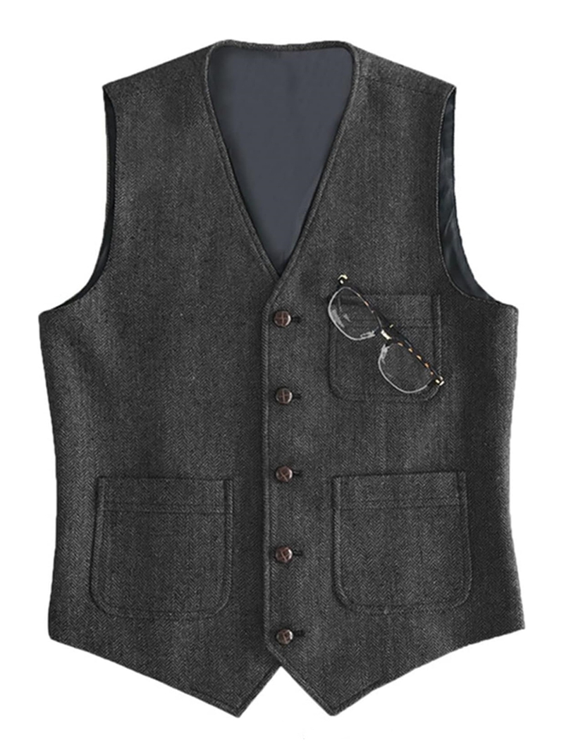 Men's Suit Formal V Neck Wool  - огляд і ціна Formal Vest Waistcoat