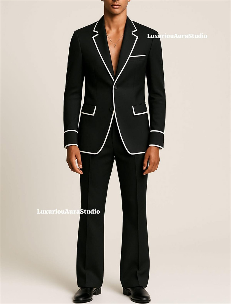 Designer Black Men Suit Set 2  - огляд і ціна Men Formal Wear Black And White