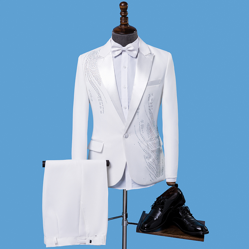 Men's Slim Fit Formal Suit wit - огляд і ціна Men Formal Wear Black And White
