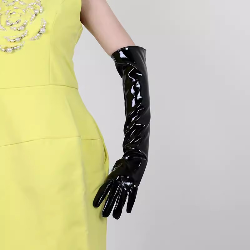 Women's Fashion Patent Black P - огляд і ціна Formal Glove Leather