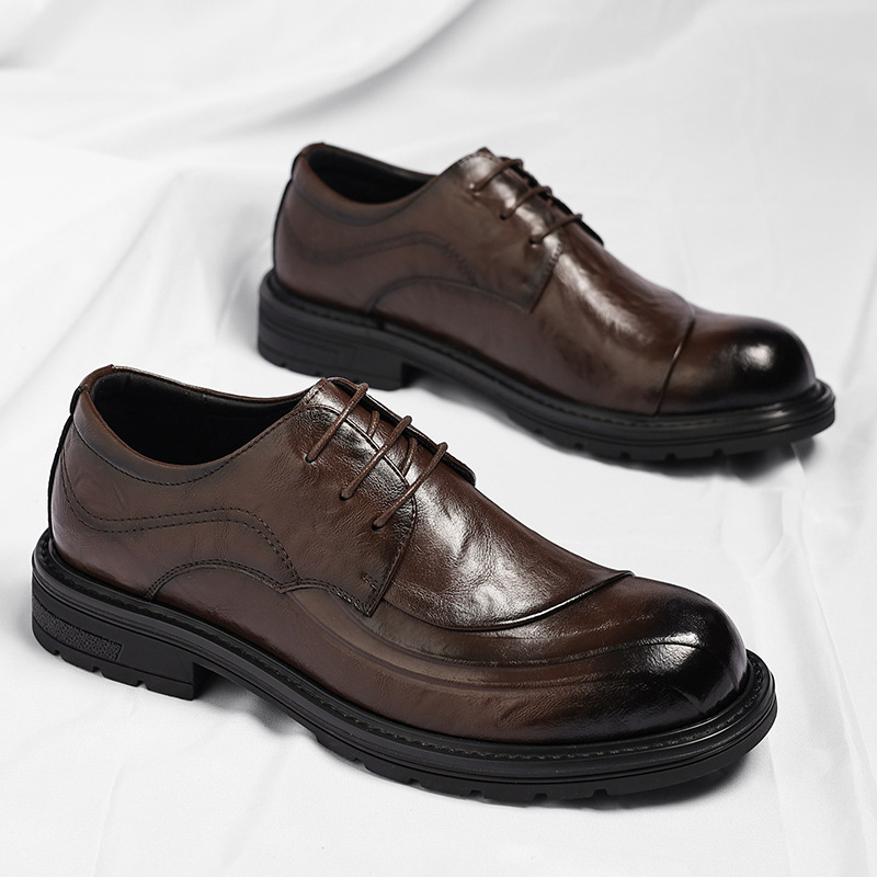 Brown Burnished Genuine Leathe - огляд і ціна Men'S Formal Wear For Office