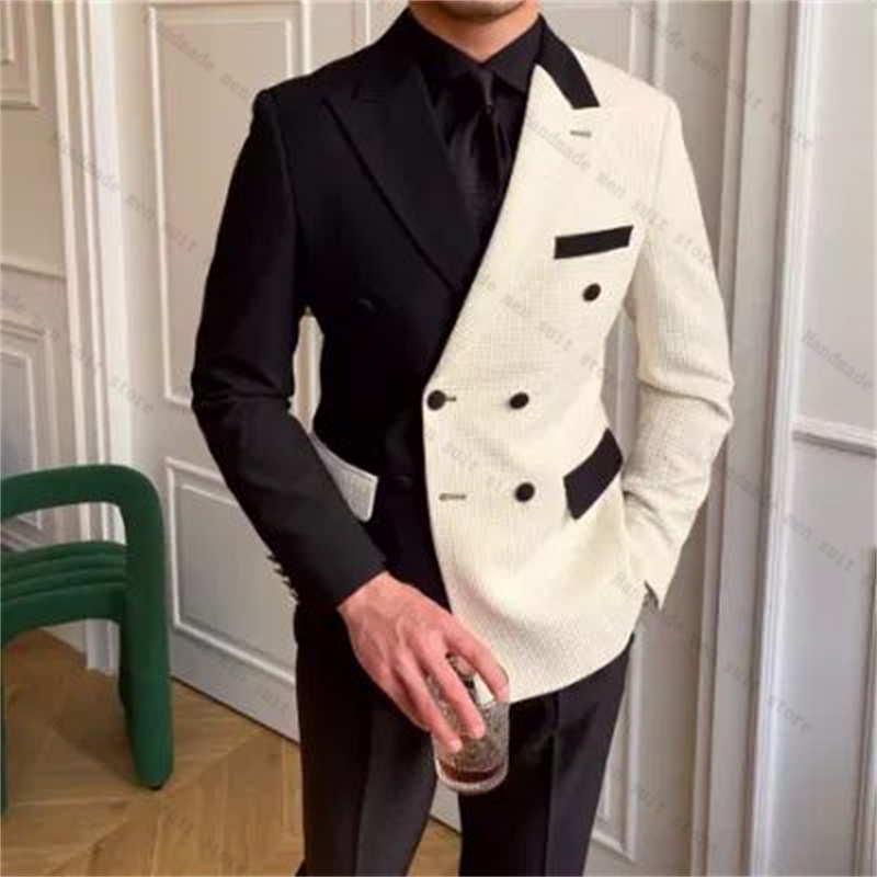 Black White Men Suits 2 Piece  - огляд і ціна Men Formal Wear Black And White