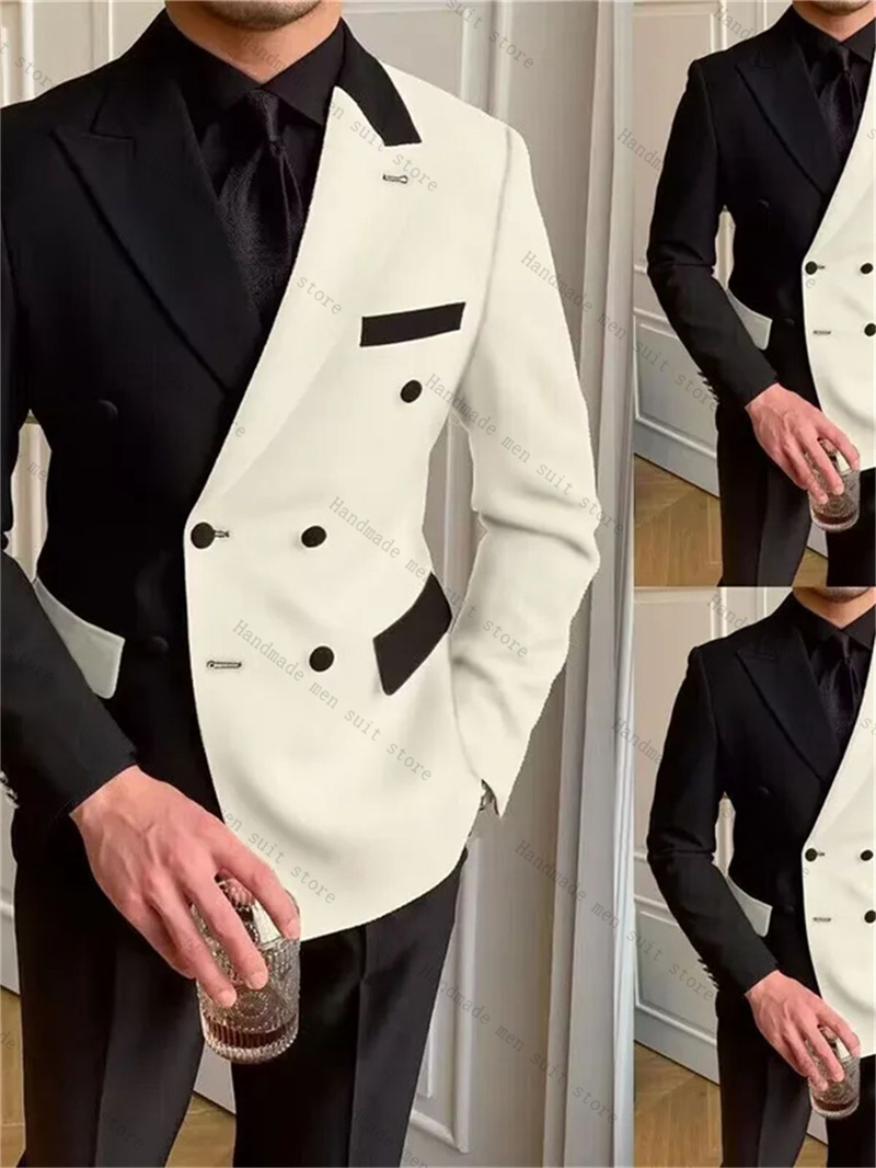 Black White Men Suits 2 Piece  - огляд і ціна Men Formal Wear Black And White