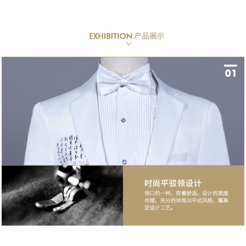 Men's Asian Size White Chinese - огляд і ціна Asian Men Formal Wear