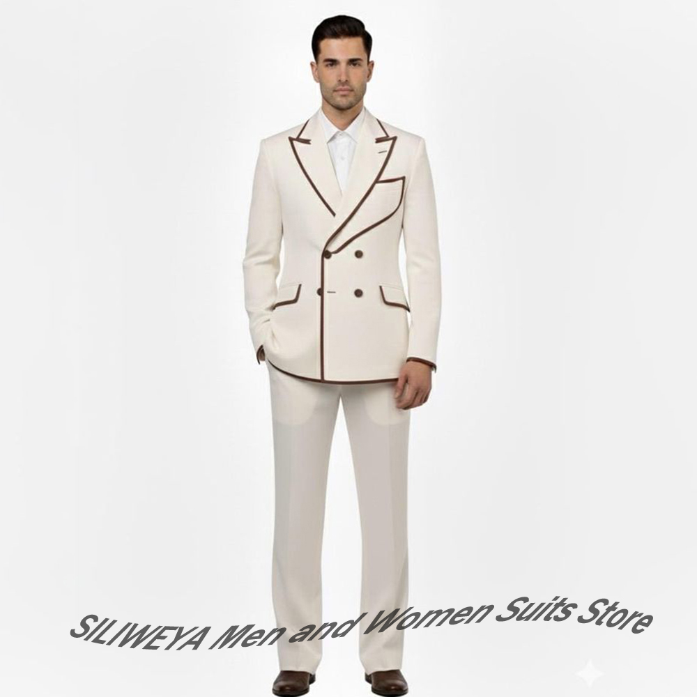 Stylish Men's Double-Breasted  - огляд і ціна Men Formal Wear Brown