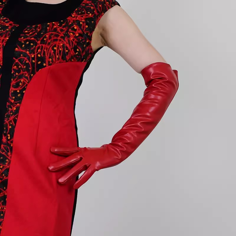 Women's Runway Fashion Red PU  - огляд і ціна Formal Glove Leather