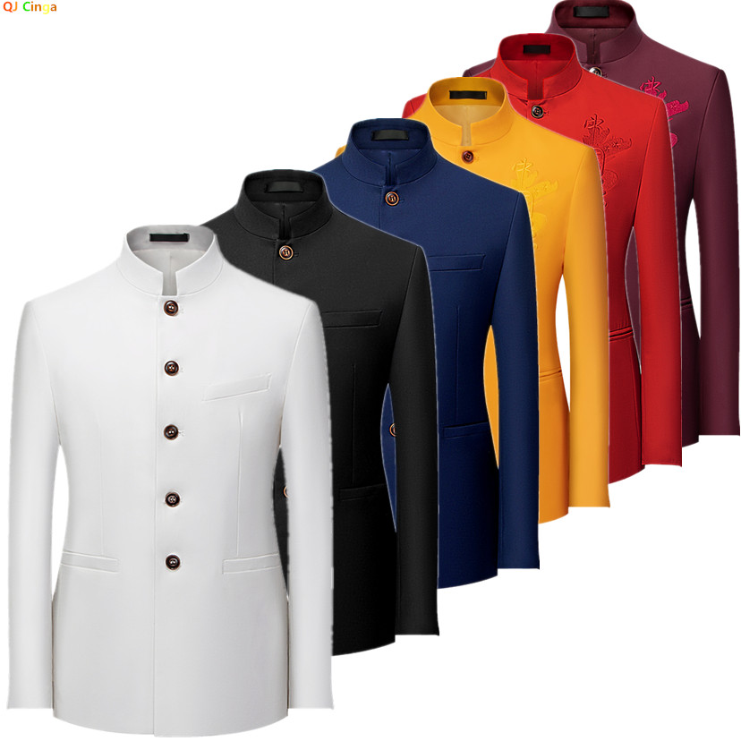 2026 Men's Chinese Style Long  - огляд і ціна Men Formal Wear Black And White