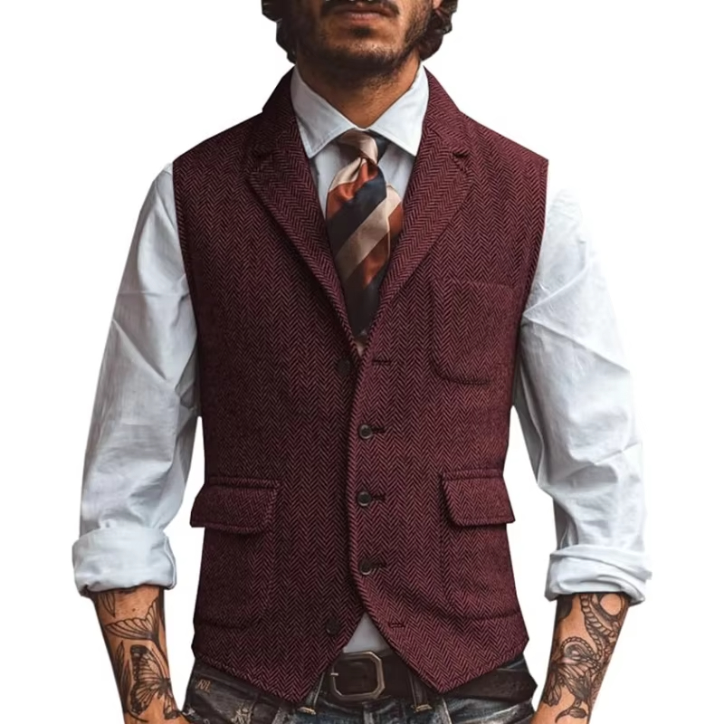 Retro Tweed Men's Vest Herring - огляд і ціна Men'S Formal Wear Waistcoat