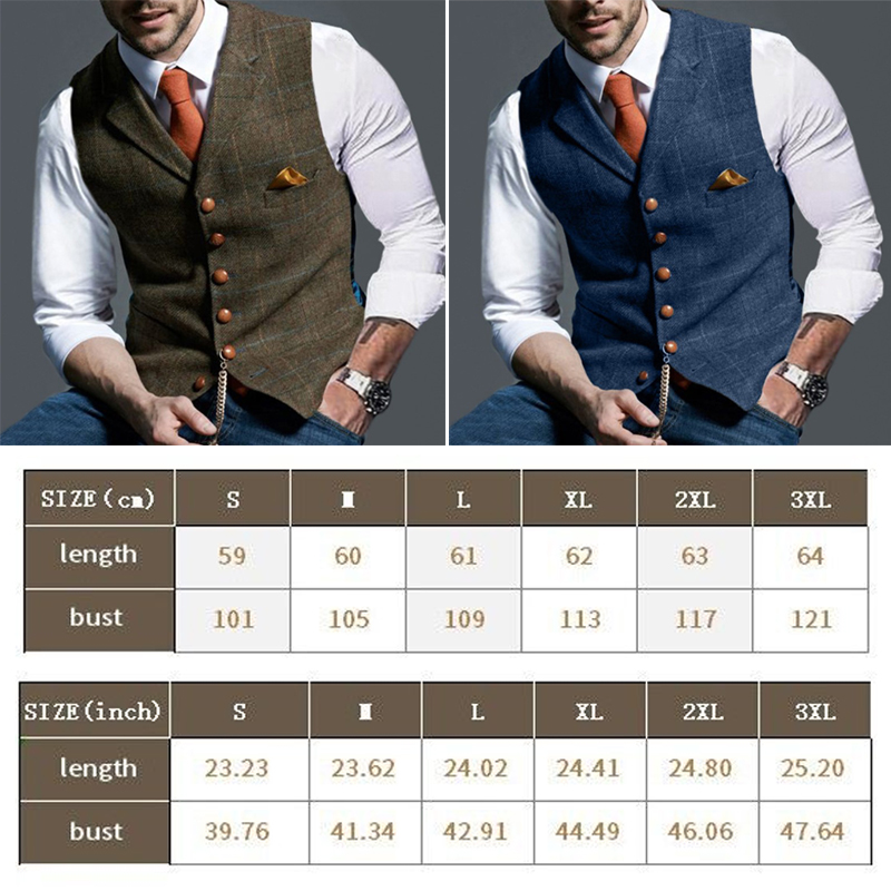 Fashion Men's Vests Lapel Twee - огляд і ціна Formal Vest Waistcoat