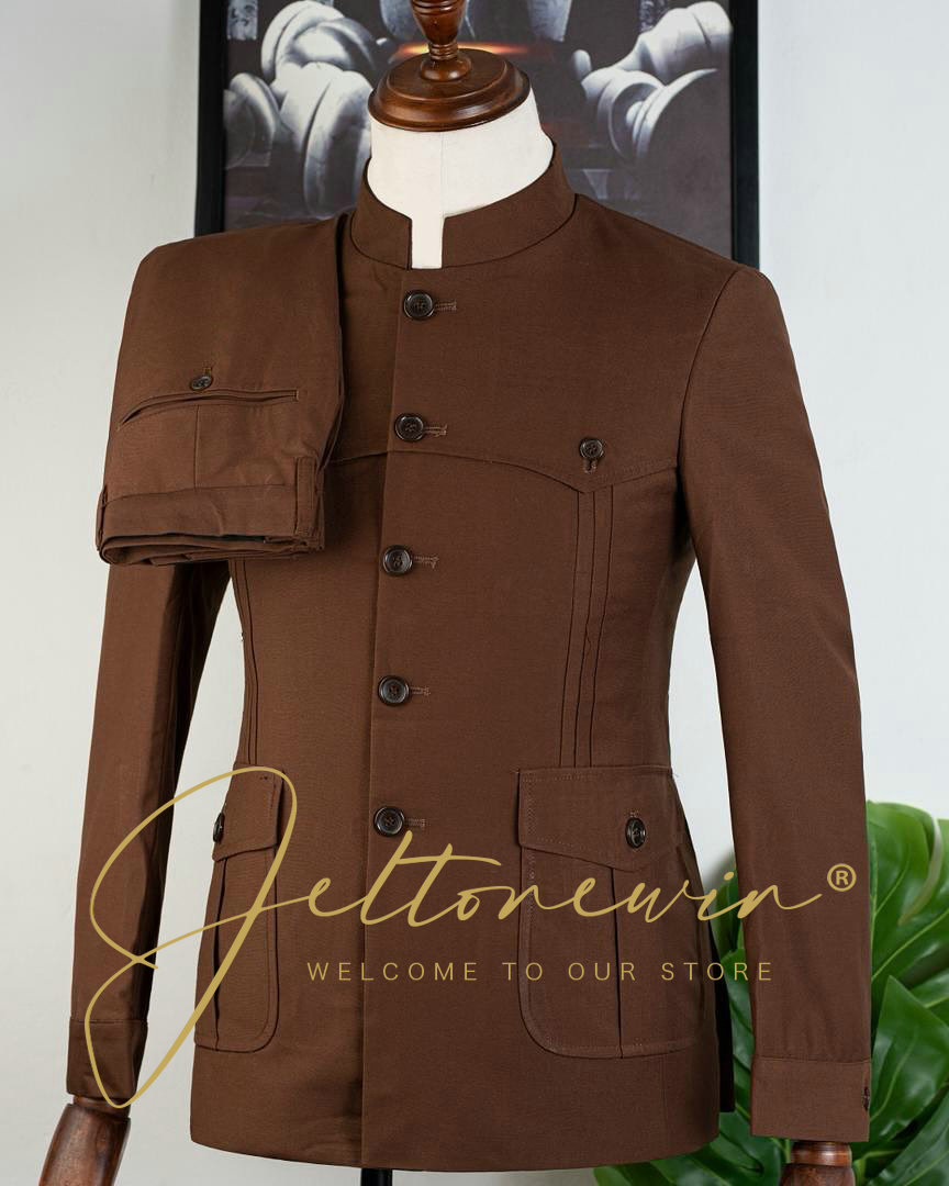 Men's Brown Two Piece Suit wit - огляд і ціна Men Formal Wear Brown