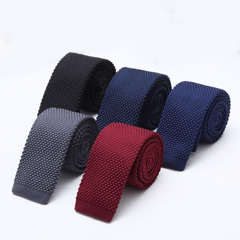 6cm Solid Black White Knitted  - огляд і ціна Men Formal Wear Black And White