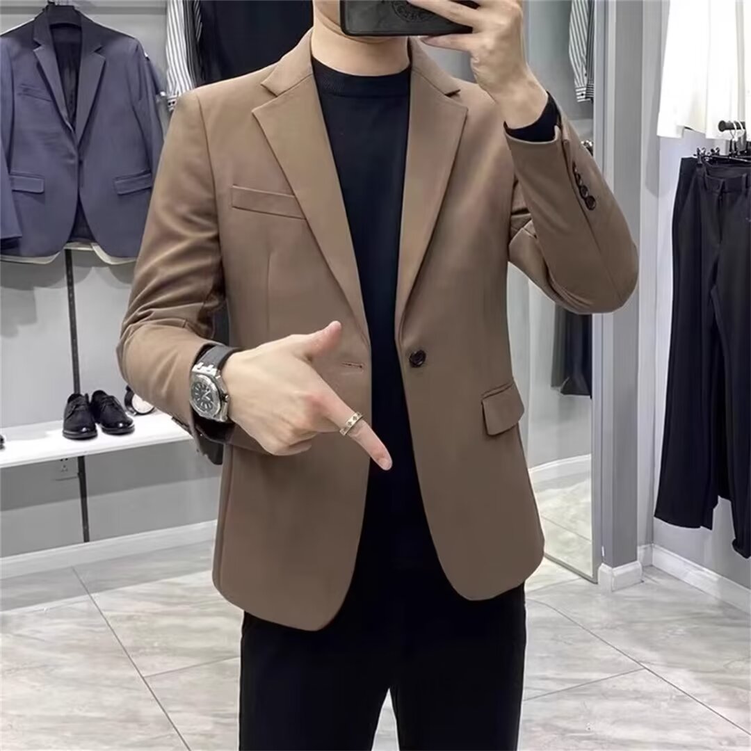 Men's Korean Style Slim Blazer - огляд і ціна Asian Men Formal Wear