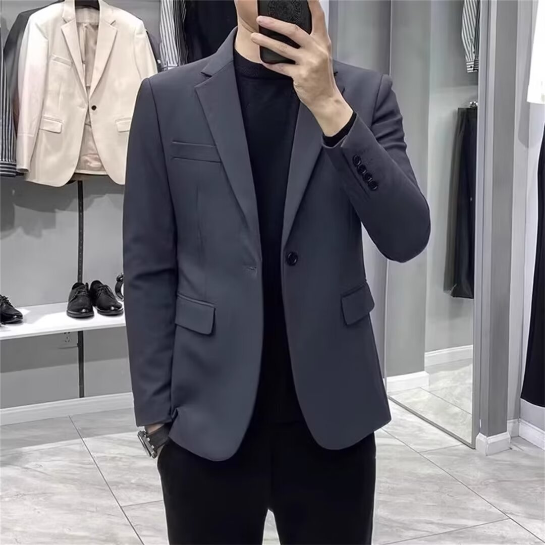 Men's Korean Style Slim Blazer - огляд і ціна Asian Men Formal Wear