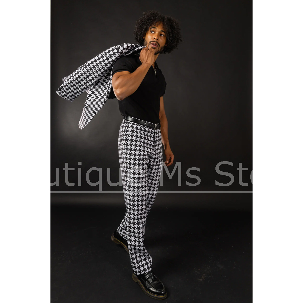 Black White Houndstooth Men's  - огляд і ціна Men Formal Wear Black And White
