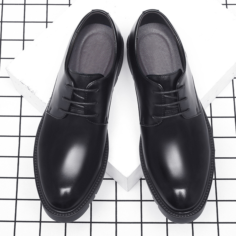 Mens Black Leather Lace Up Dre - огляд і ціна Men'S Formal Wear For Office