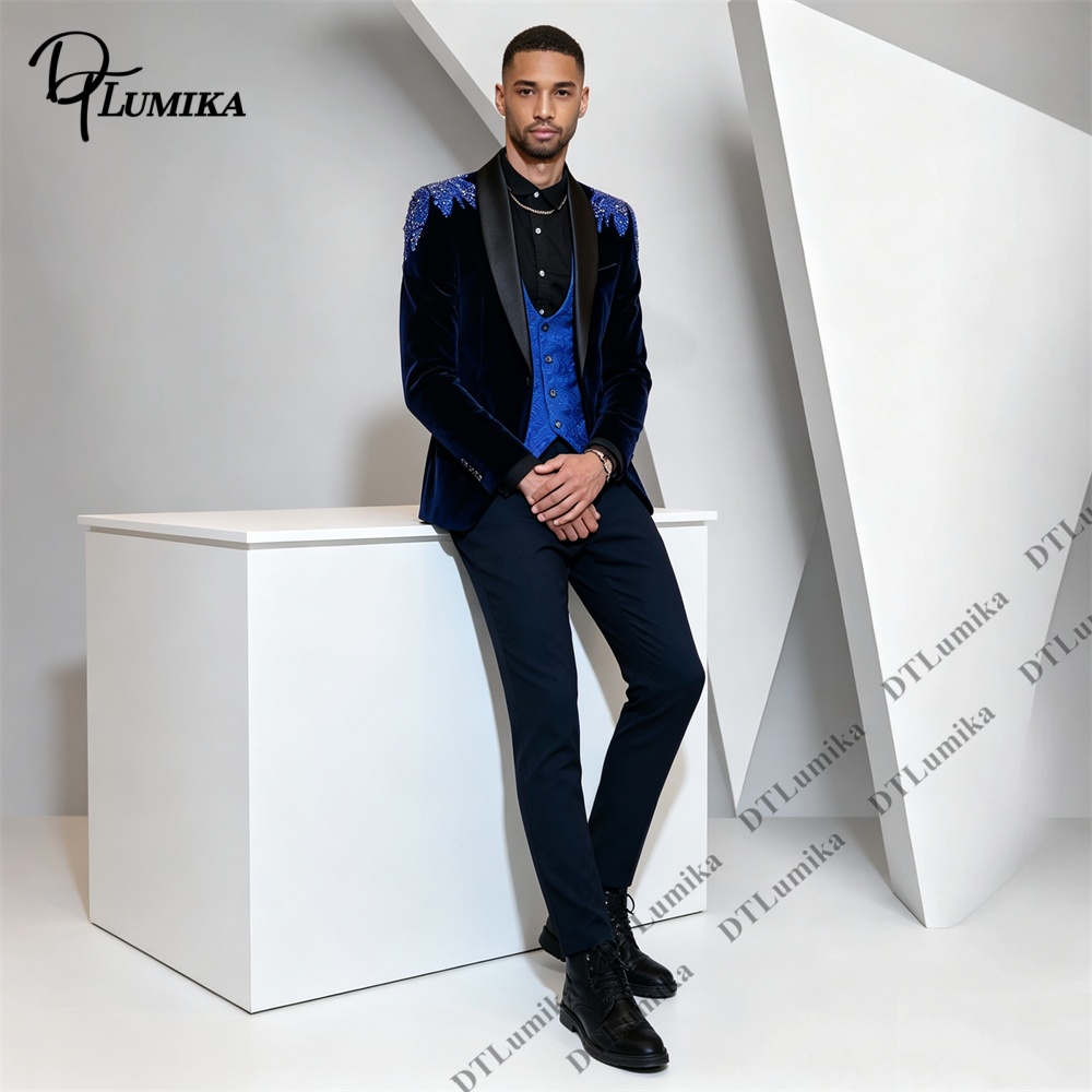 Peagent Men 3 Piece Velvet Sui - огляд і ціна Men'S Formal Wear For Office
