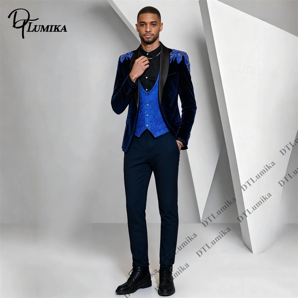 Peagent Men 3 Piece Velvet Sui - огляд і ціна Men'S Formal Wear For Office