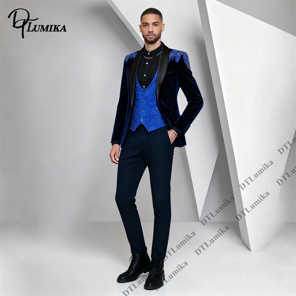 Peagent Men 3 Piece Velvet Sui - огляд і ціна Men'S Formal Wear For Office